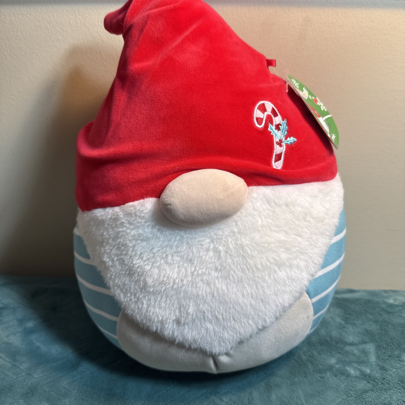 12” Squishmallow NWt Kellytoy Candy Cane New Gnome Plush Jamie