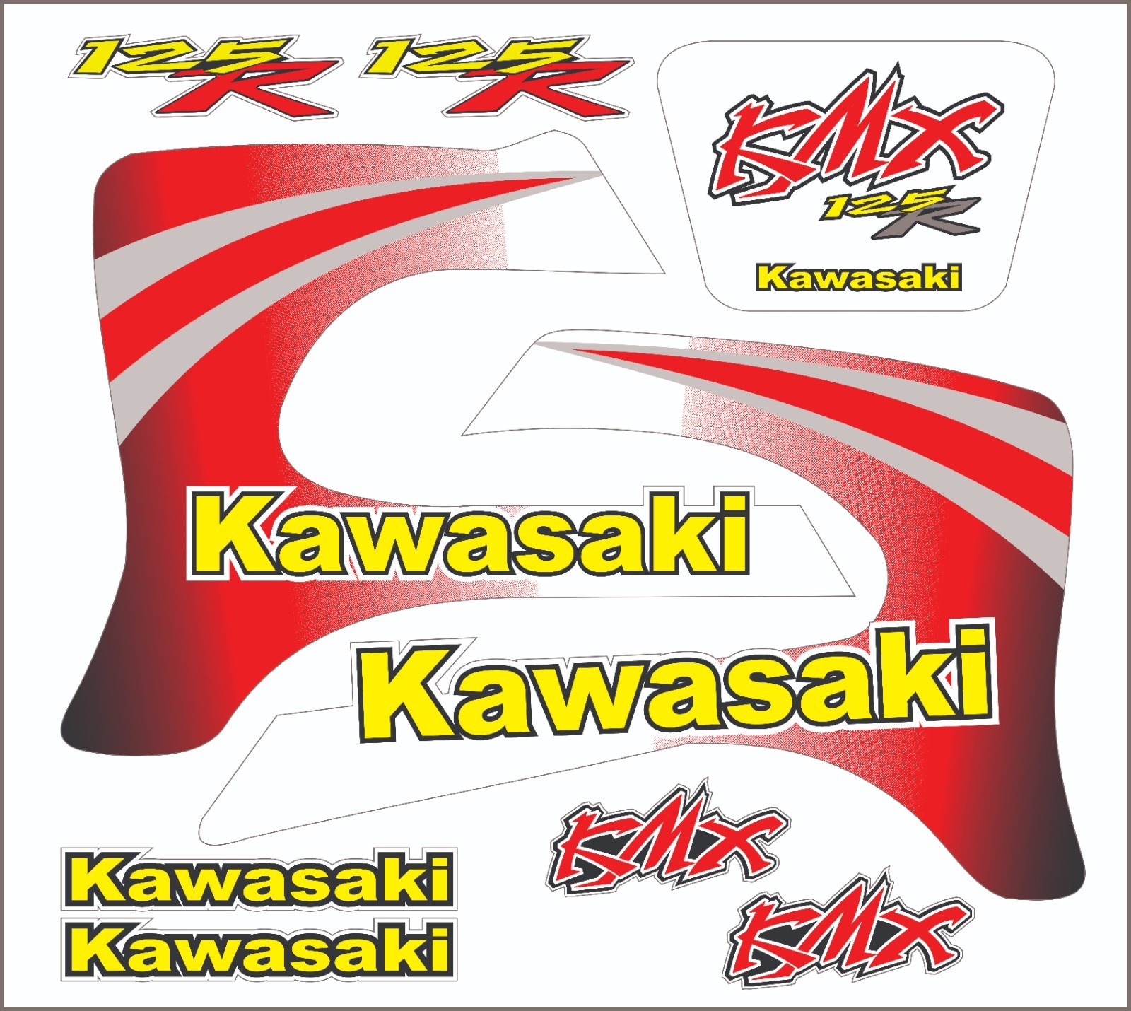 KAWASAKI KMX 125R Decals - Stickers Set - Graphics KAWASAKI KMX 125R Decals - Stickers Set - Graphics