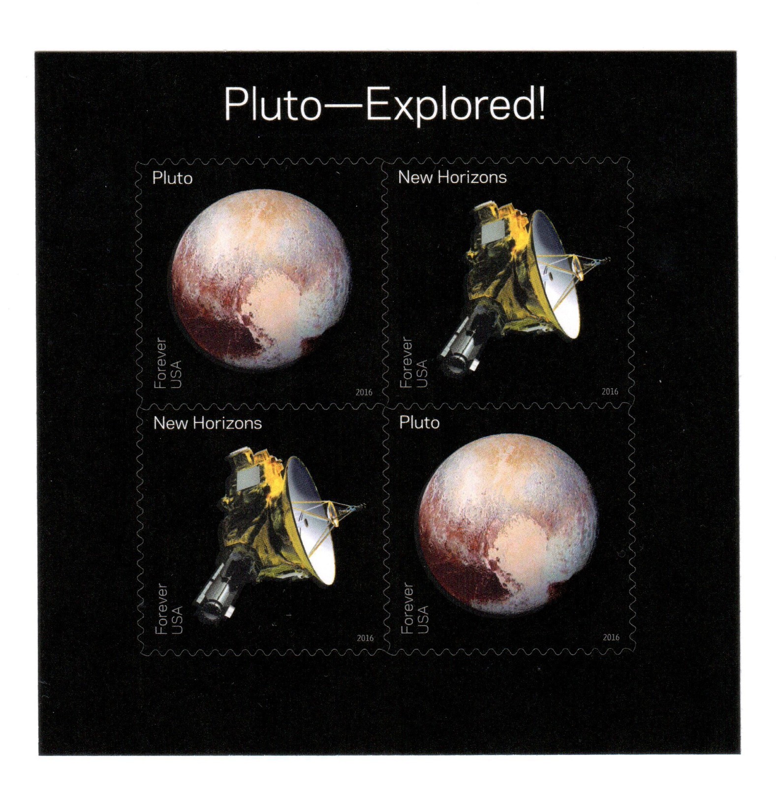 US 2016 Sc.5078a Souvenir Sheet of 4 - MNH - Space - Pluto-Explored US 2016 Sc.5078a Souvenir Sheet of 4 - MNH - Space - Pluto-Explored