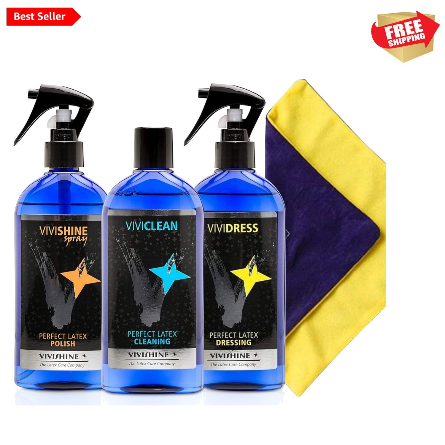 Spray - Vividress w/Spray - Viviclean - Viviwipe Combo - for Latex Clothing
