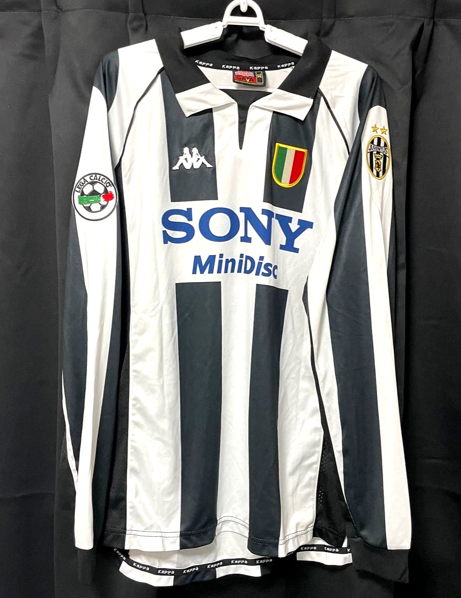 Kappa Juventus 1997-98 Zidane #21 Home Long Sleeve Soccer Jersey Shirt XL