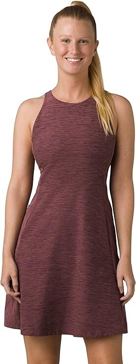 NEW prAna $99 KIMBLE ATHLETIC STRETCH DRESS IN FLANNEL HEATHER SZ L LARGE