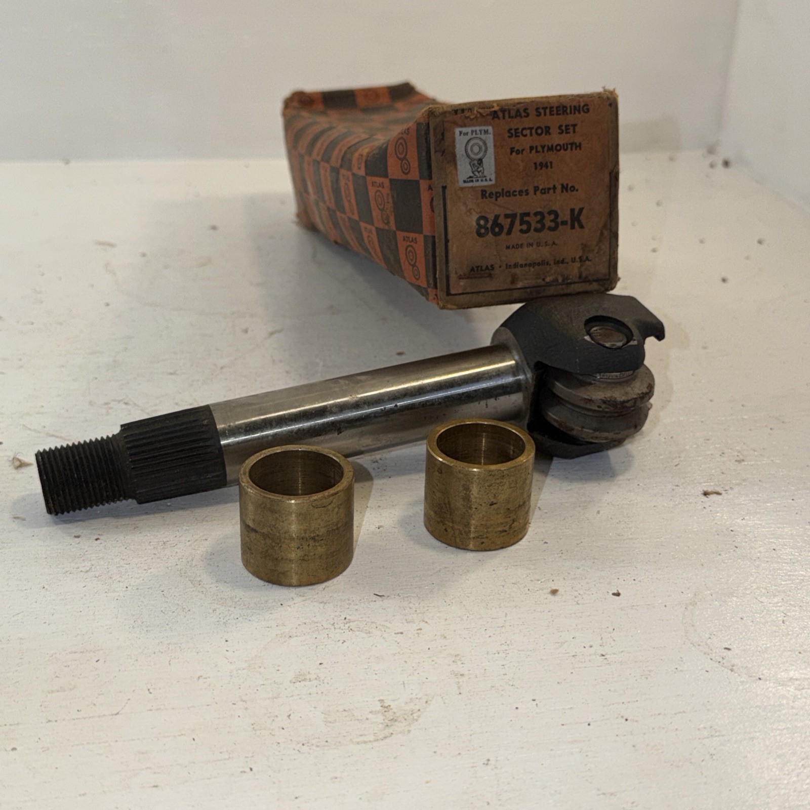 Vintage NOS Atlas 867533-K Steering Sector Set Fits 1941 Plymouth Deluxe P11 P12