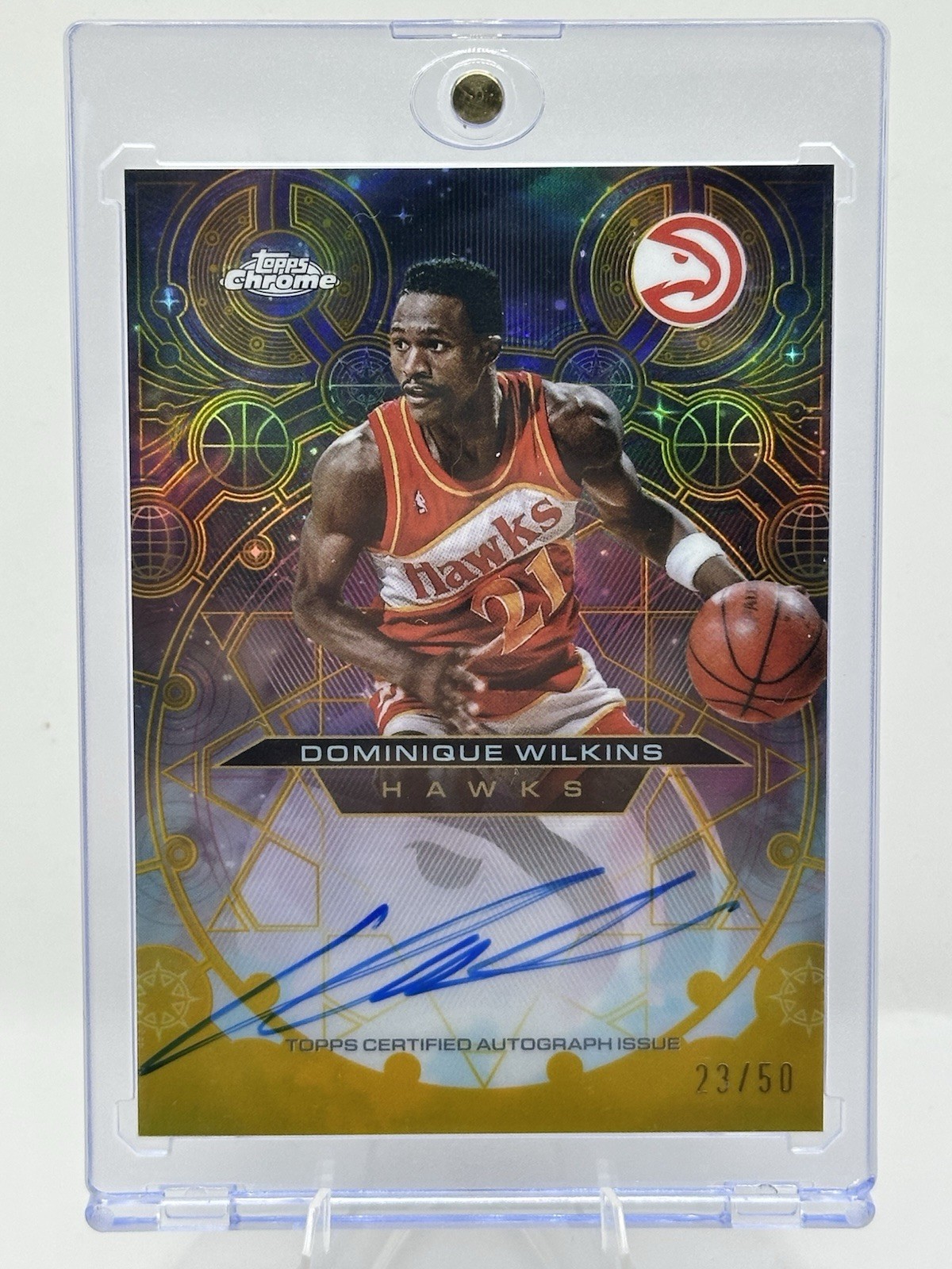 Topps Chrome 2025-26 Dominique Wilkins Hawks Gold Chromographs Auto /50
