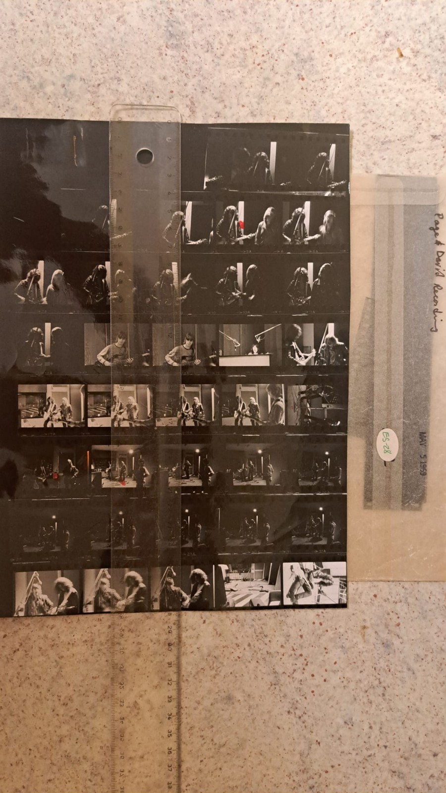 Jimmy Page Led Zeppelin 1969  contact sheet +  negatives - screaming lord sutch