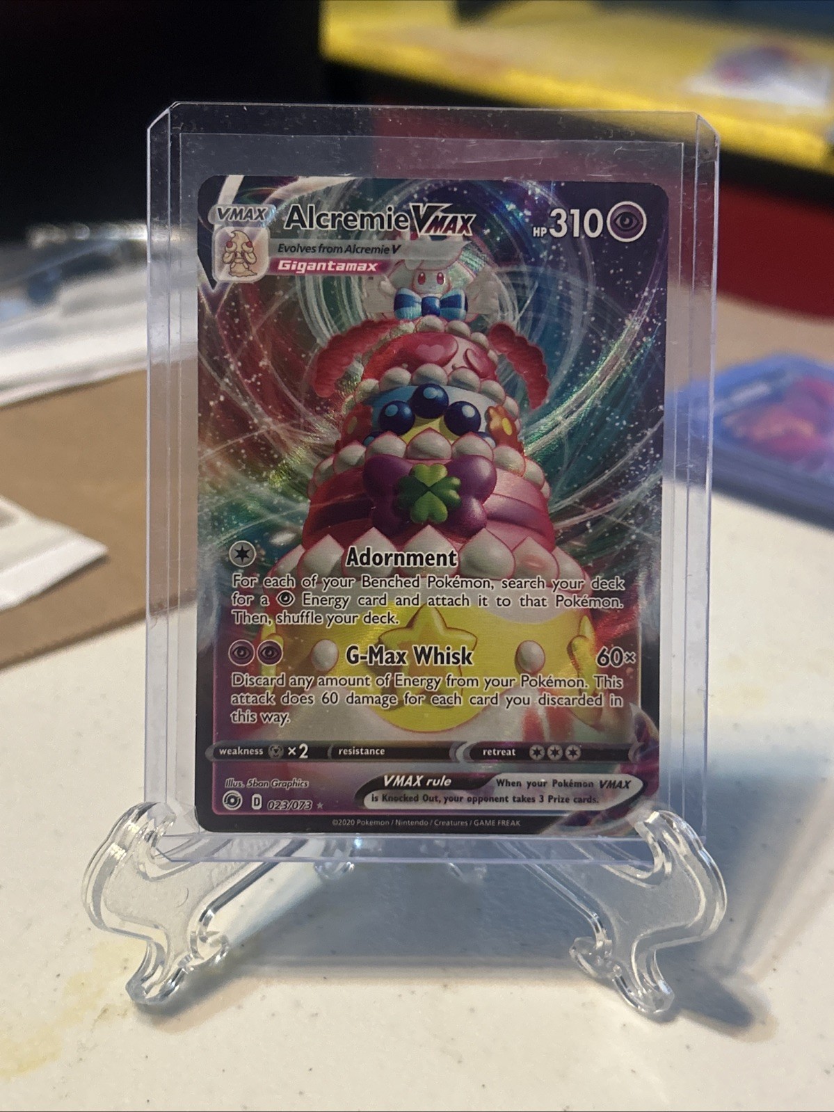 Alcremie VMAX 023/073 Holo VMAX Rare Champion\'s Path Pokemon LP