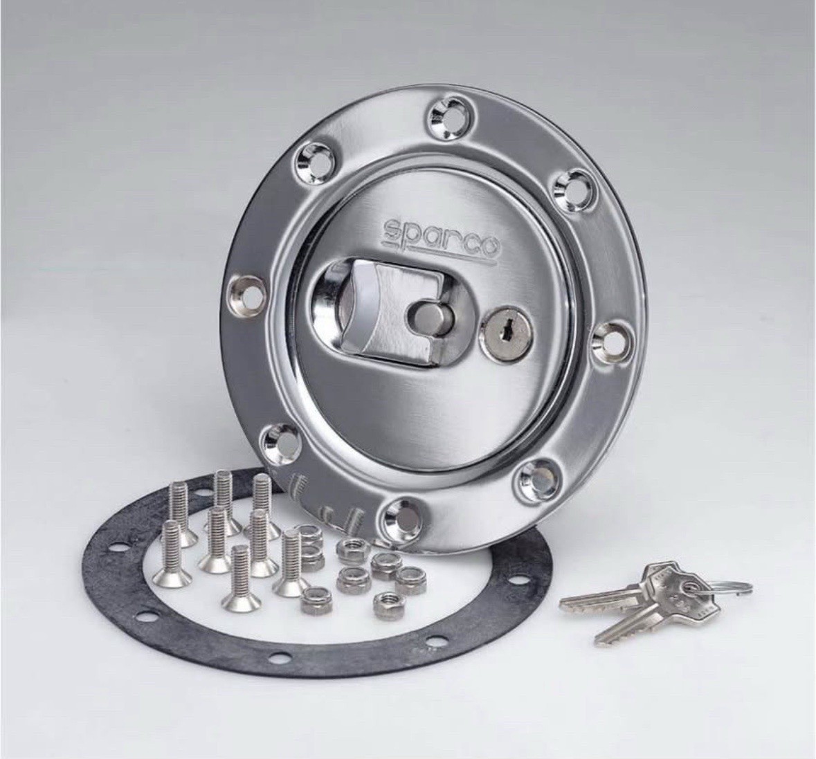 Sparco Locking Fuel Door, Chrome Played With Keys. Brand New Out The Box