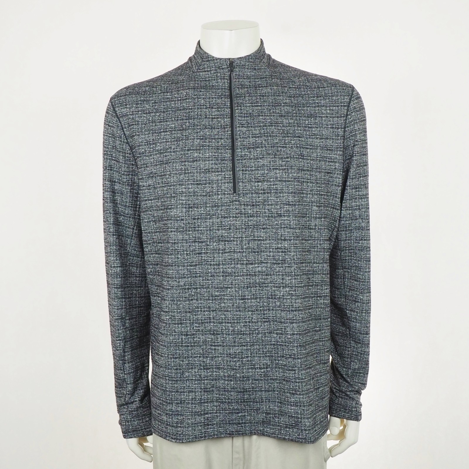 Lululemon Surge Warm 1/2-Zip Pullover Shirt Mens Sz XL Heathered Black Training Lululemon Surge Warm 1/2-Zip Pullover Shirt Mens Sz XL Heathered Black Training