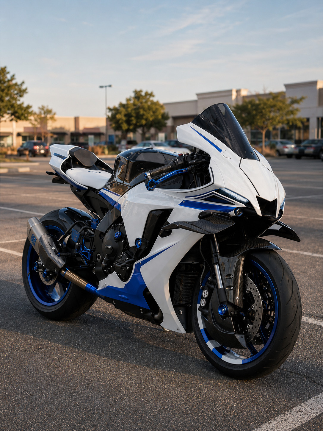 FSM Injection White Blue Fairing Fit for Yamaha 2020-2025 YZF R1 Bodywork a021