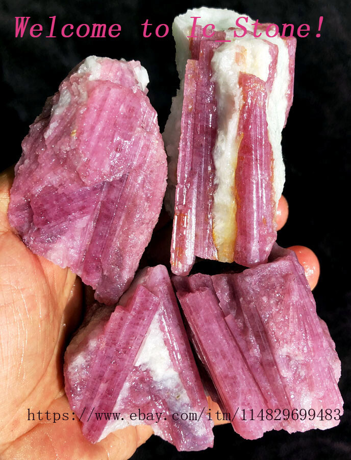 1000g 8-12PC Natural Red Tourmaline Crystal Rough Stone Rock Specimen TR1000