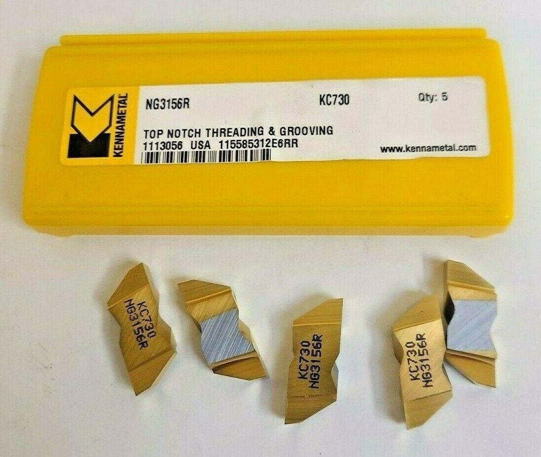 Kennametal NG 3156R KC 730 Carbide Threading Top Notch Grooving Inserts 5 Pcs