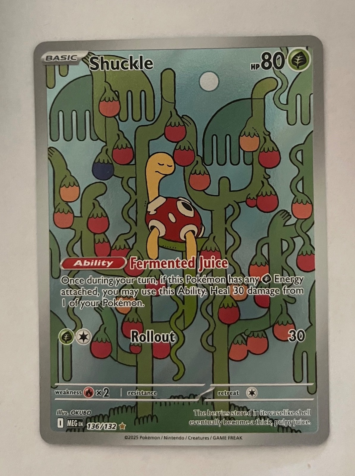 Shuckle 136/132 2025 POKEMON MEG EN-MEGA EVOLUTION ILLUSTRATION RARE ***MINT+***