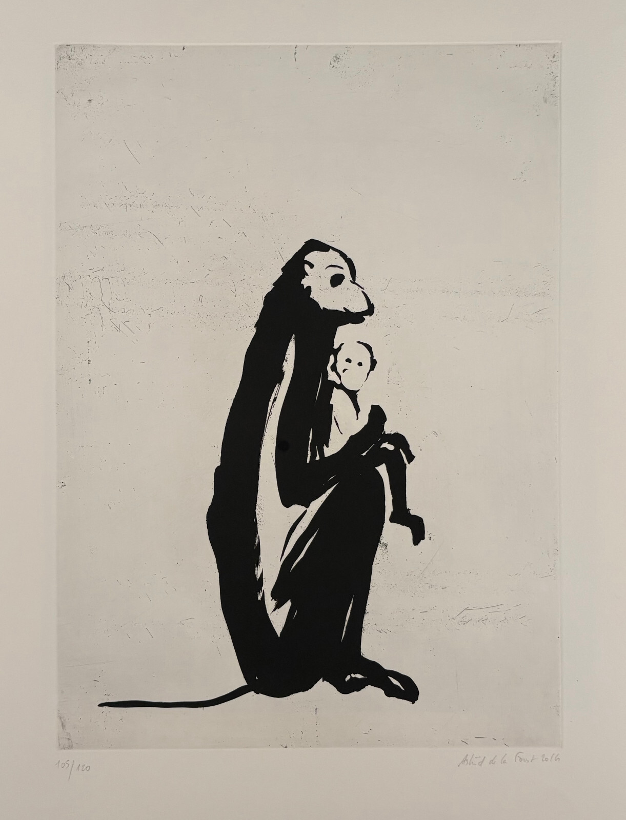 Astrid De La Forest Signed Engraving Lyrical Abstraction, Allusive Figuration