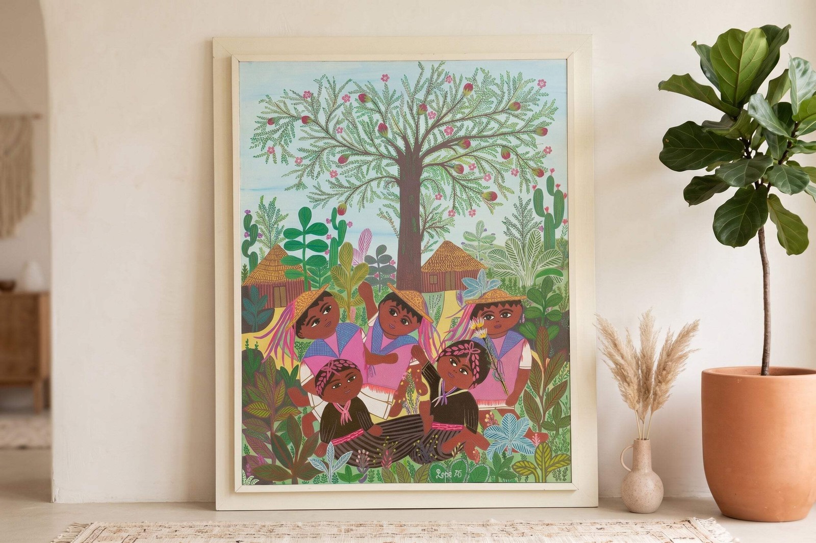 Original Manuel Lepe Mexican Native Art Painting, Latin American Art, Painting