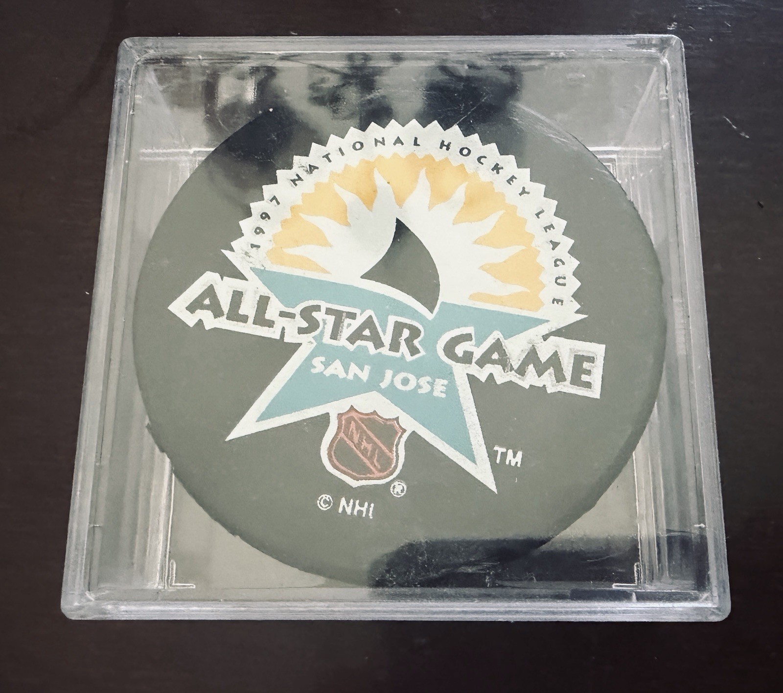 1997 NHL All Star Game San Jose Collectors Hockey Puck In Lucite Case New
