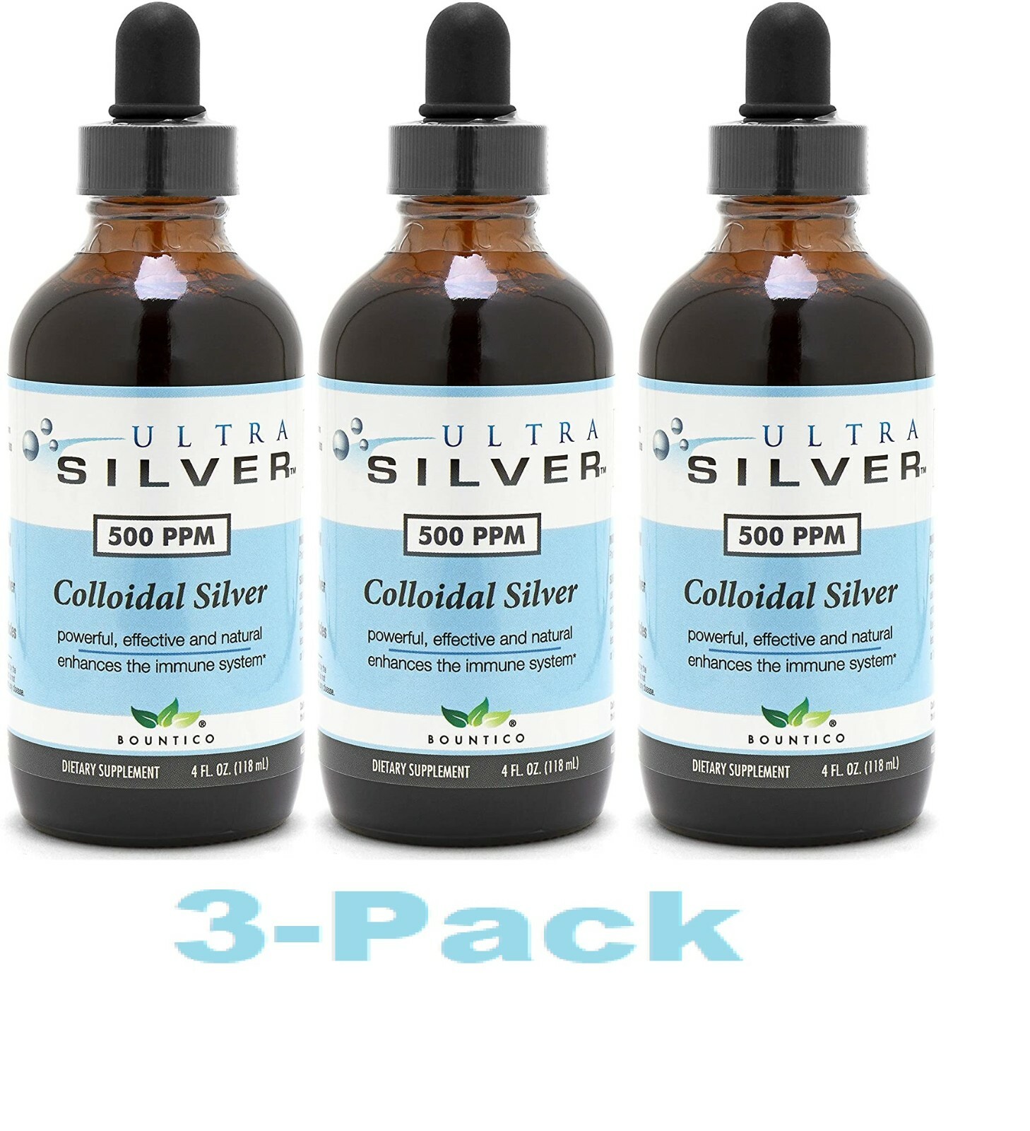 FREE 2-3 DAY SHIPPING 3-PACK Ultra Silver Colloidal Silver  500 ppm 4oz