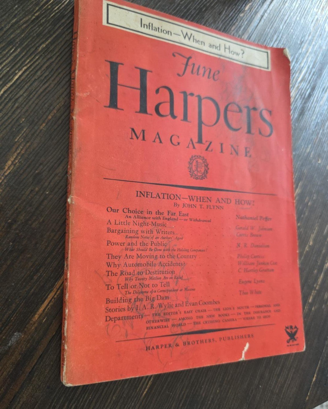 1935 Harper\'s Magazine June Inflation John T Flynn Depression Era Vintage Ads