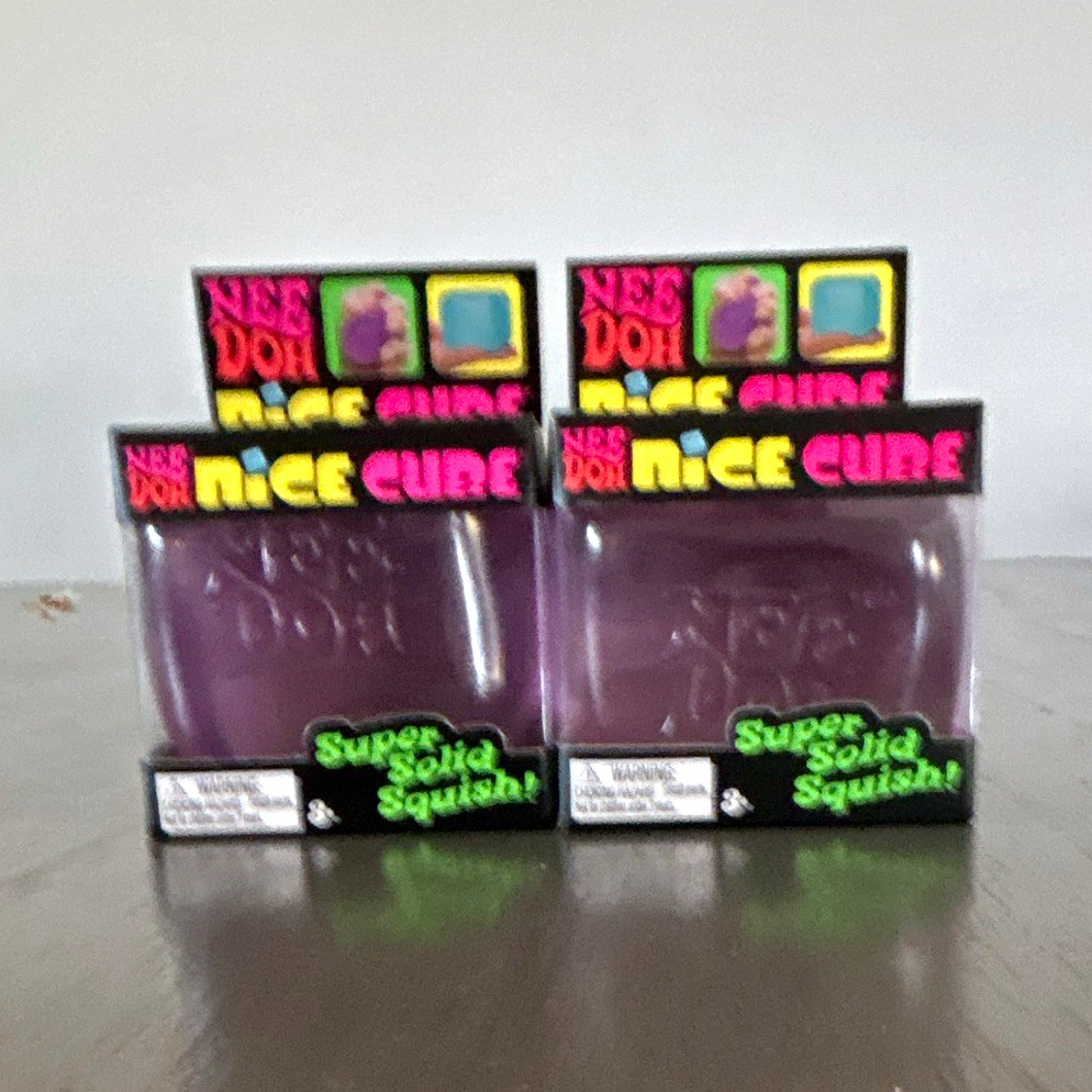 Nee Doh Nice Cube Purple Super Solid Squishy Gel Squeeze Ball Toy Lot of 2 Nee Doh Nice Cube Purple Super Solid Squishy Gel Squeeze Ball Toy Lot of 2