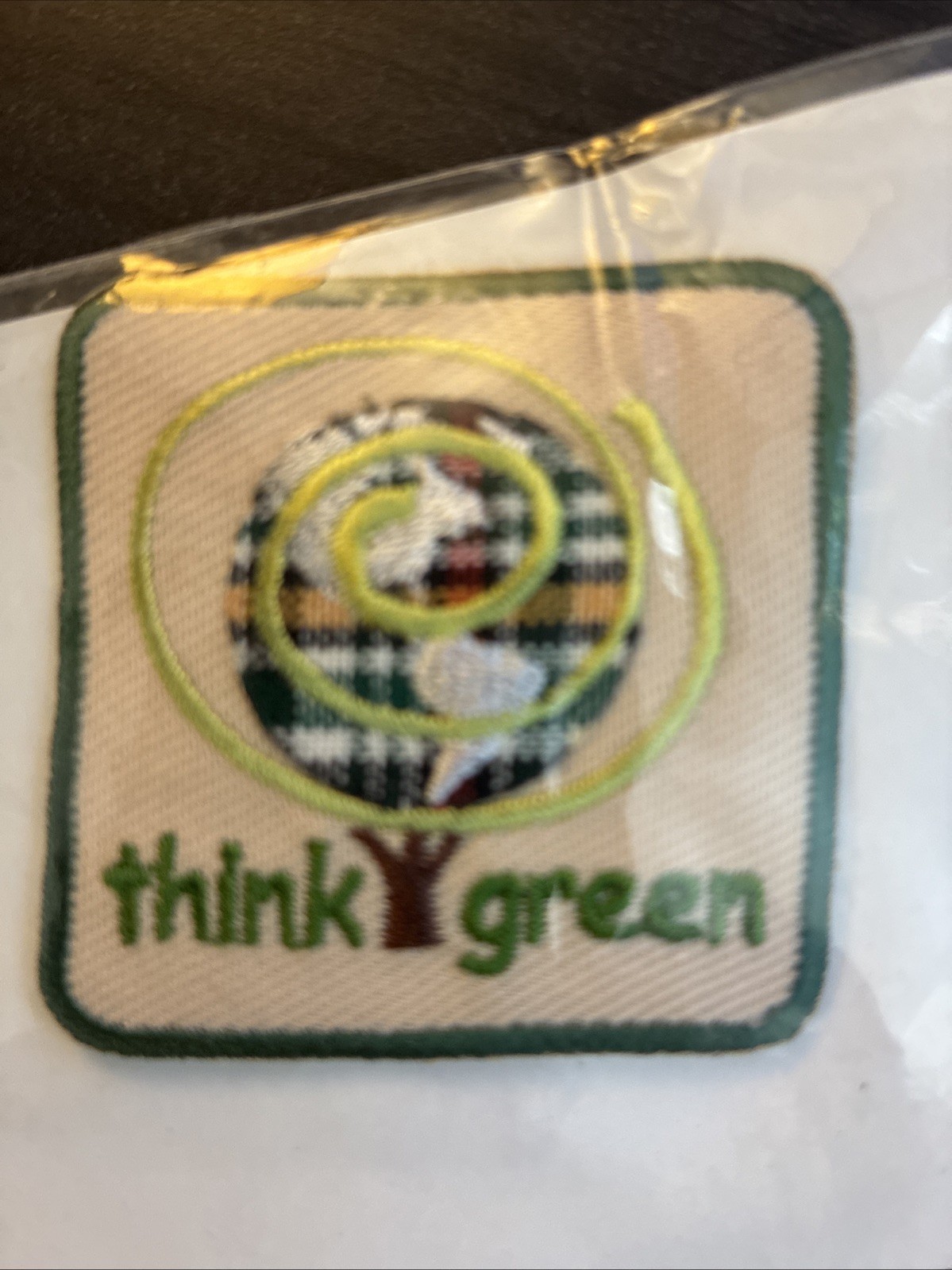 NOS 70s Original Vintage THINK GREEN Patch ECO Iron On NOS 70s Original Vintage THINK GREEN Patch ECO Iron On