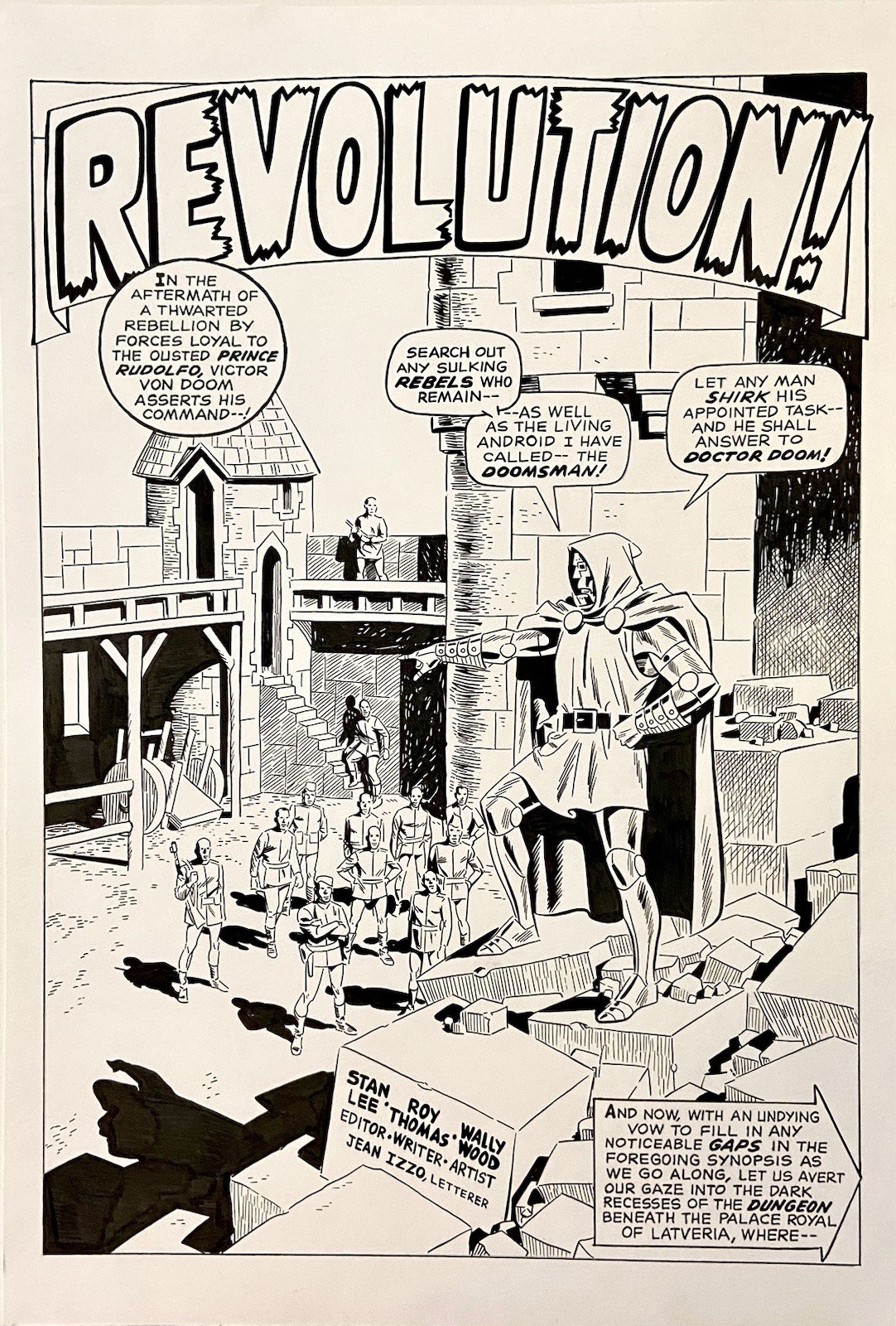 Wally Wood Dr Doom Splash Page Hand Inked Wally Wood Dr Doom Splash Page Hand Inked