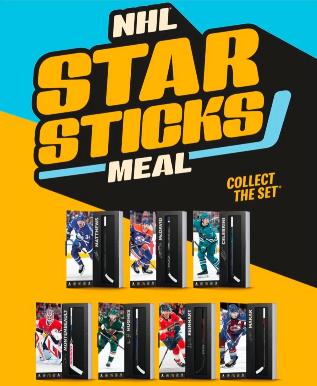 McDonald's NHL Star Sticks 2025-2026 Canada Exclusive **Full Set Of 7** Complete