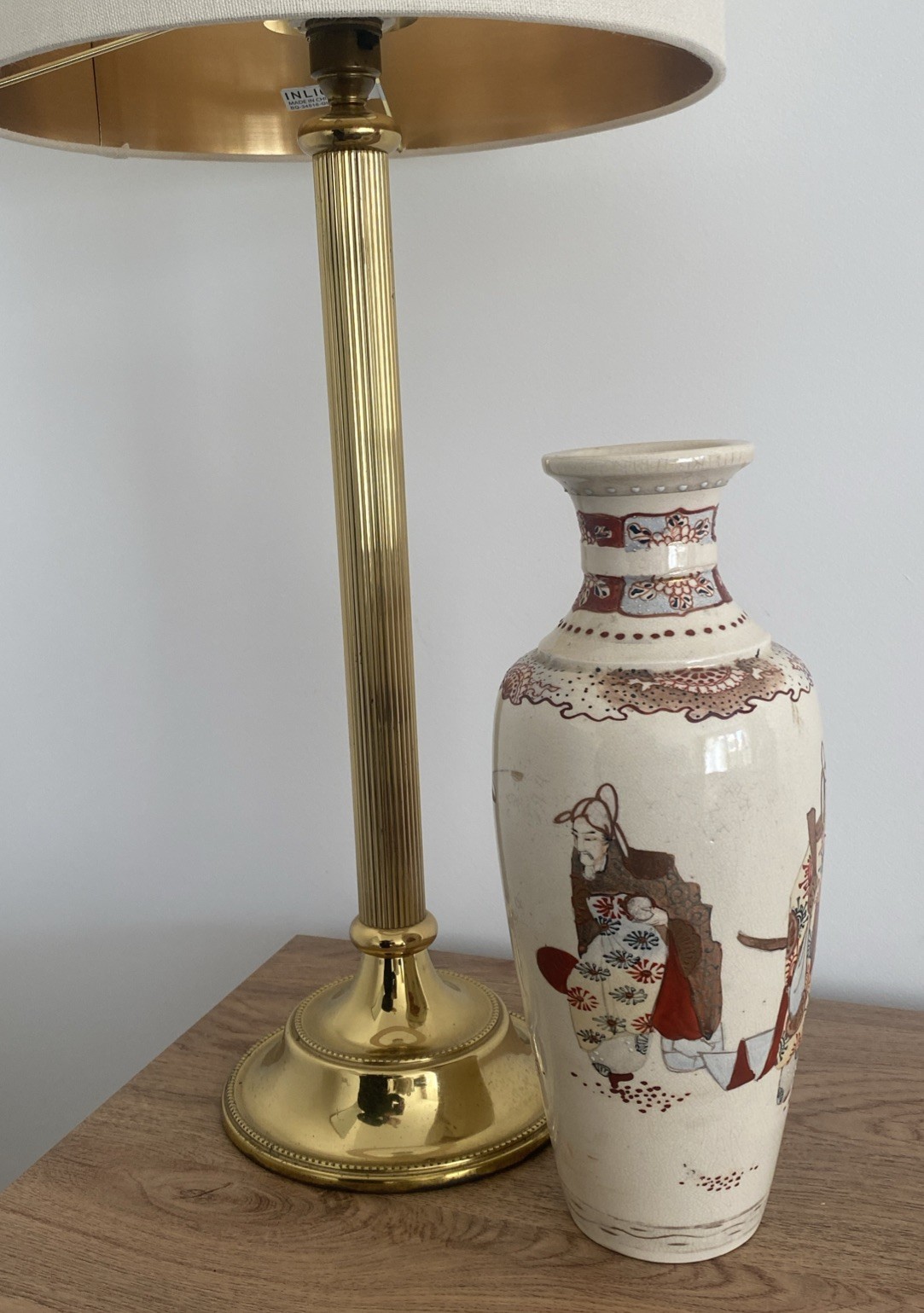 Antique Japanese Satsuma Earthenware Vase Height 31cm Late 19th C Meiji Period 