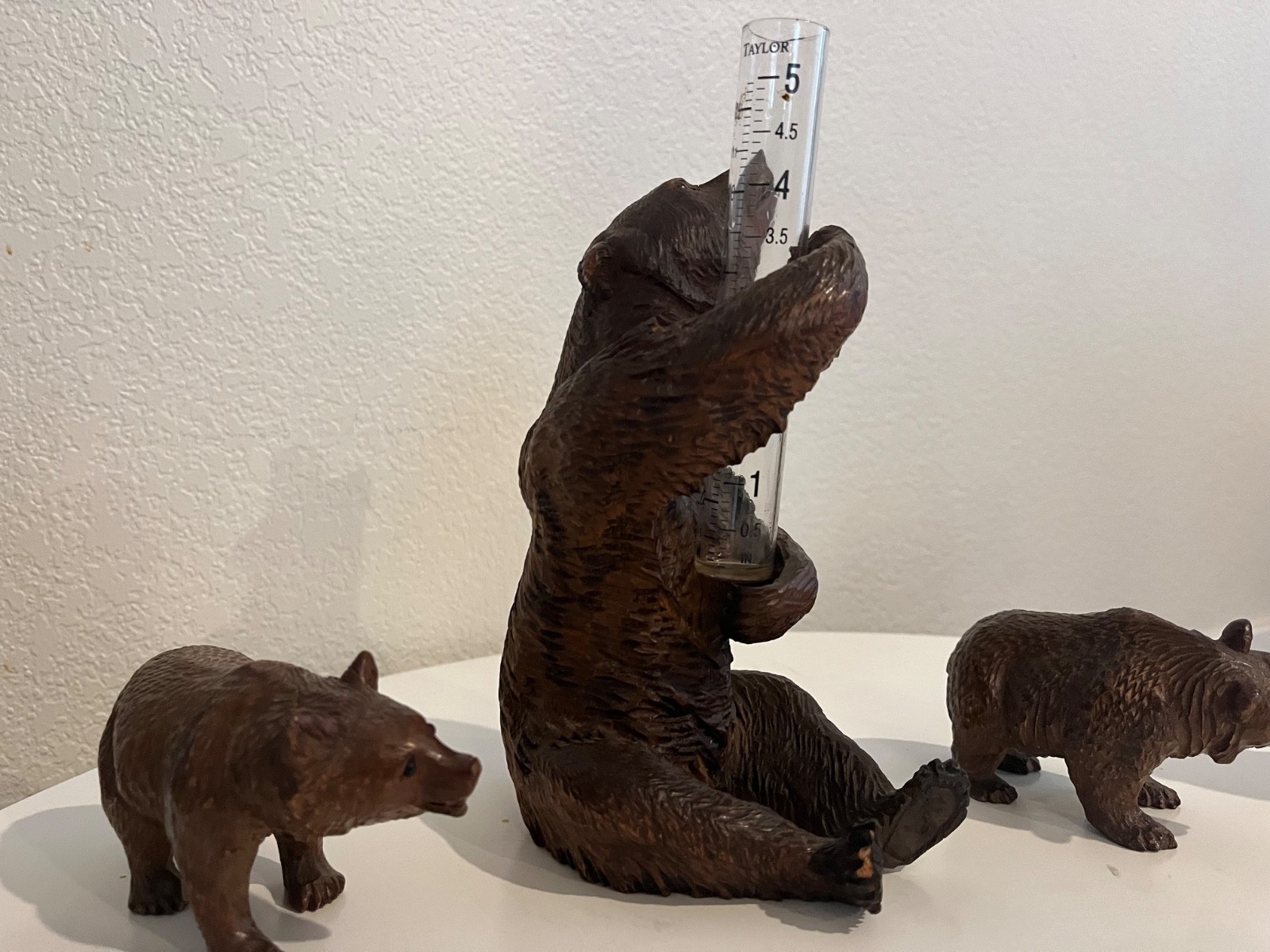 Collection of 4 Antique Swiss Black Forest Carved Wood Bears Collection of 4 Antique Swiss Black Forest Carved Wood Bears