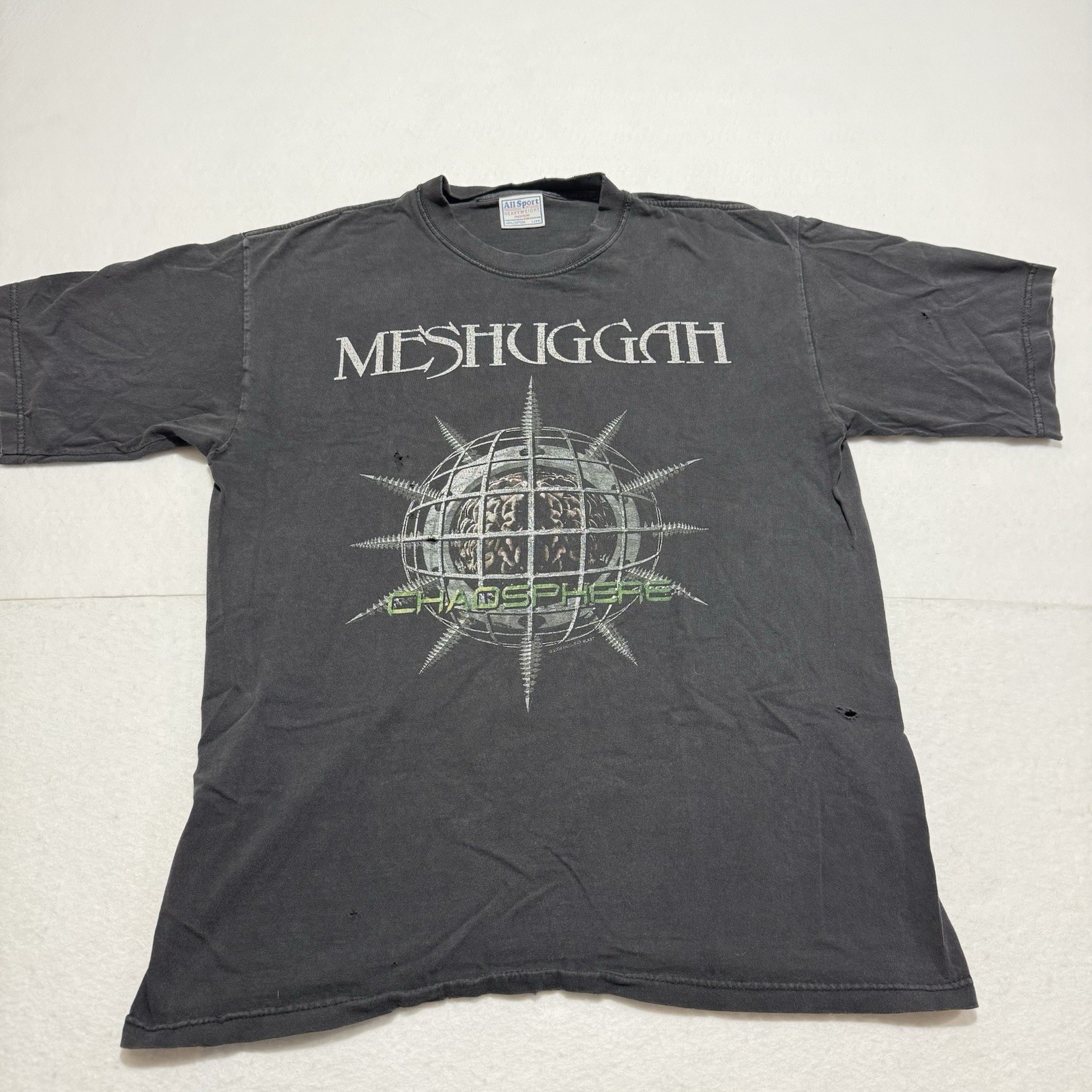 Vintage Meshuggah Chaosphere T Shirt Y2K  All Sport L Distressed Metal Band