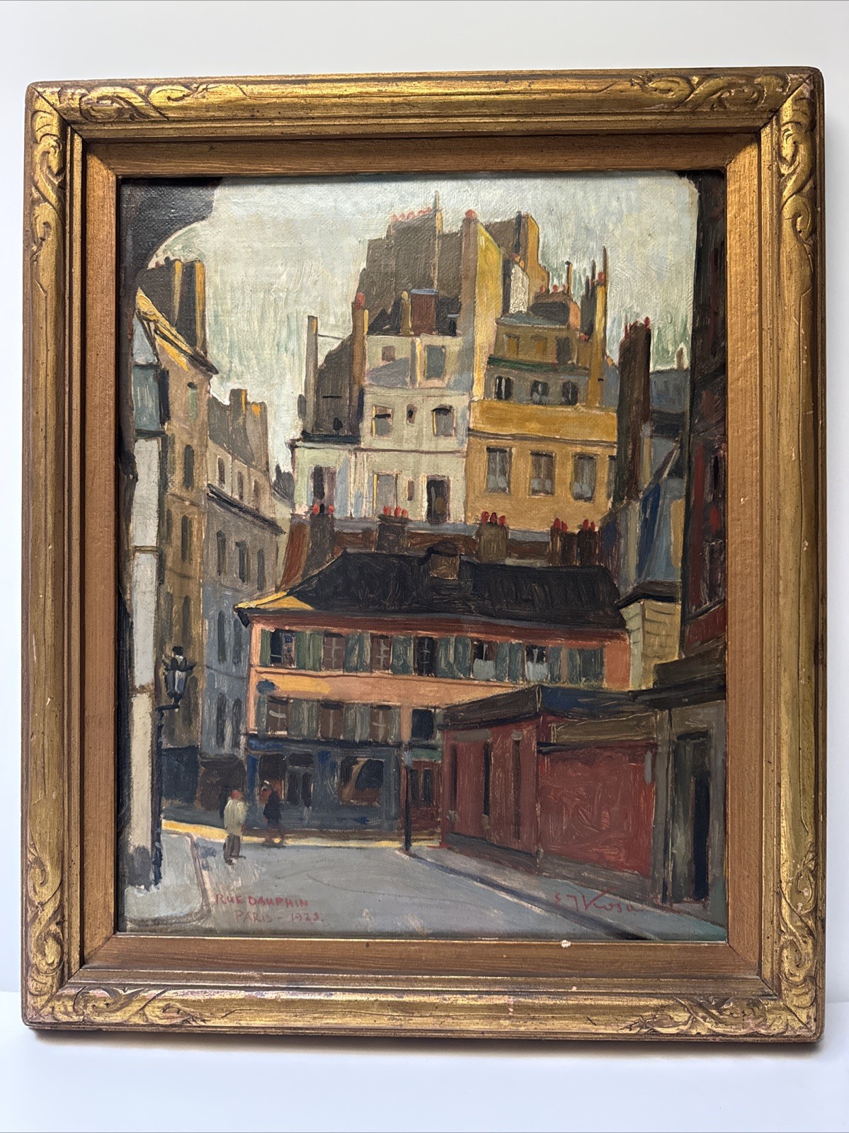 Antique Painting Paris France Street Scene Emil Kosa 1920’s Oil Masterful Famous