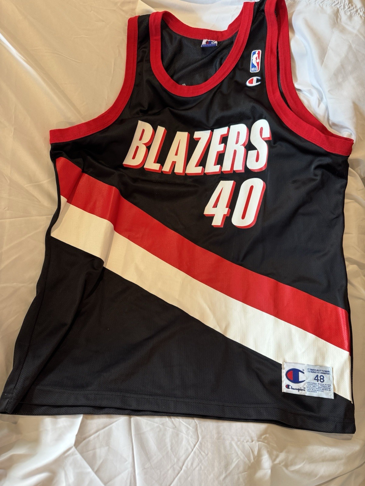 Shawn Kemp Portland Trail Blazers Retro Champion Jersey Size 48/ XL. RARE