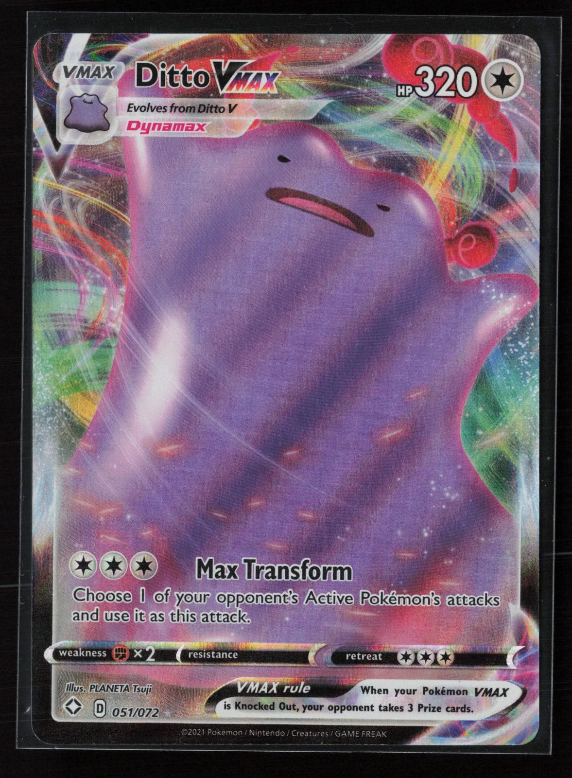 Ditto VMAX 051/072 Holo VMAX Rare Shining Fates Pokemon