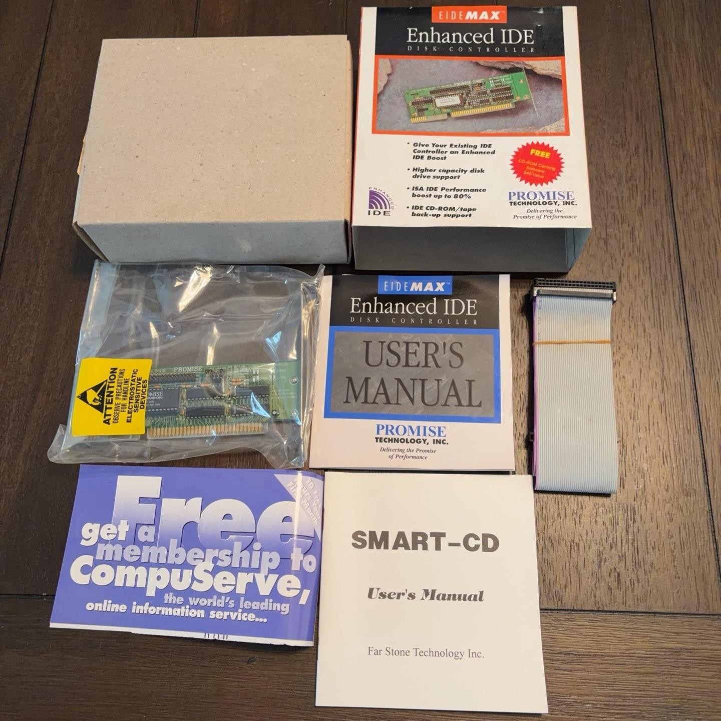 Vintage Promise EIDEMAX Enhanced IDE Disk Controller ISA Non-RAID Card Boxed