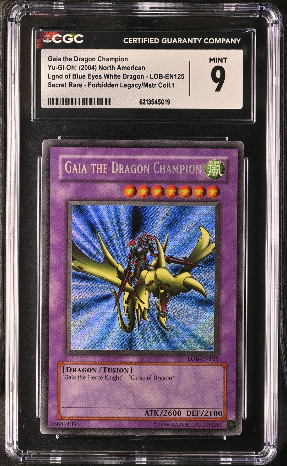 2004 Yu-Gi-Oh Gaia the Dragon Champion LOB-EN125 Master Collection CGC 9