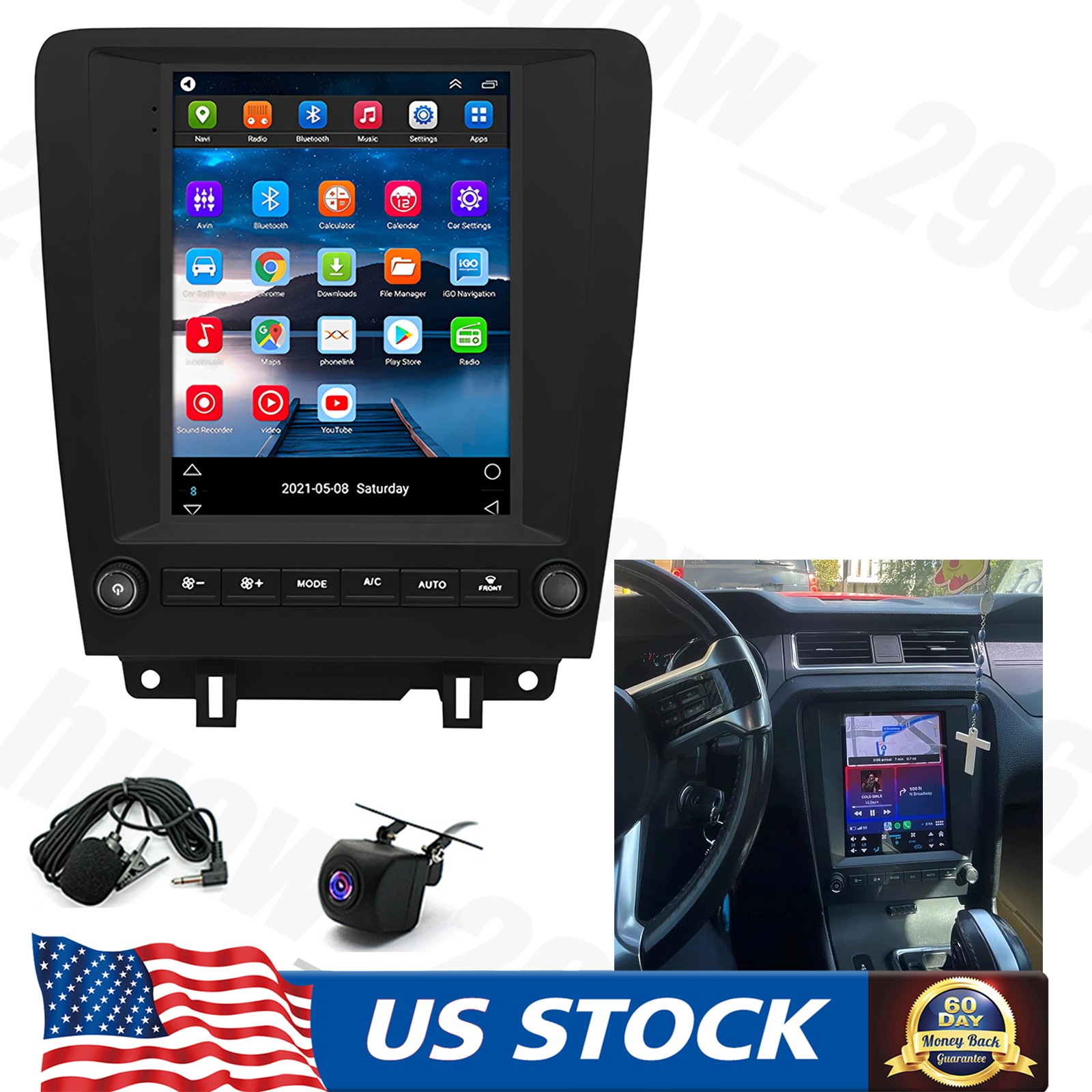 For 10-14 Ford Mustang Android 15 9.7\