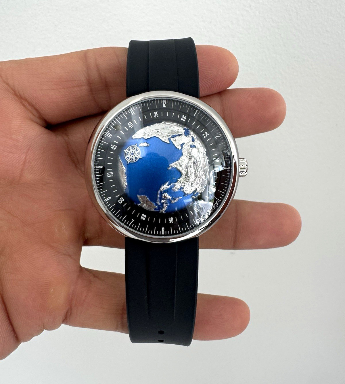 CIGA Design Blue Planet Automatic 46mm Stainless Steel Watch, Black Rubber CIGA Design Blue Planet Automatic 46mm Stainless Steel Watch, Black Rubber