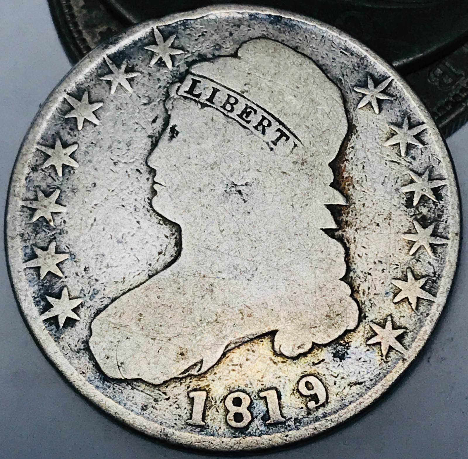 1819/8 Capped Bust Half Dollar 50C Ungraded Circulated Silver US Coin CC31184