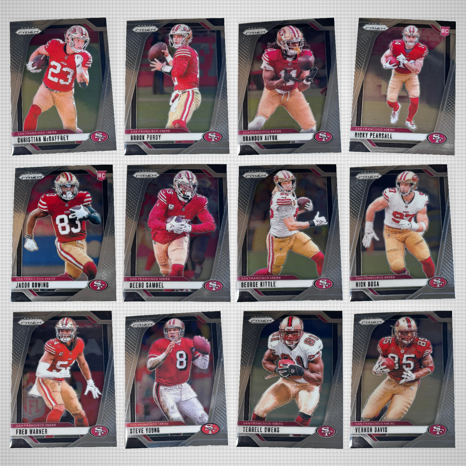 2024 Panini Prizm San Francisco 49ers Base Team Set 12 Cards Christian McCaffrey