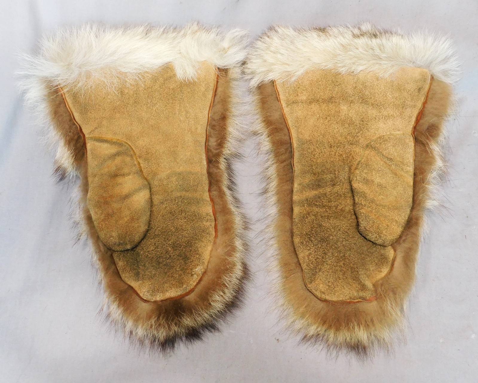 Vintage Inuit Fur Mittens Aitqatik Alaskan Native Hand Stitched Arctic Gloves