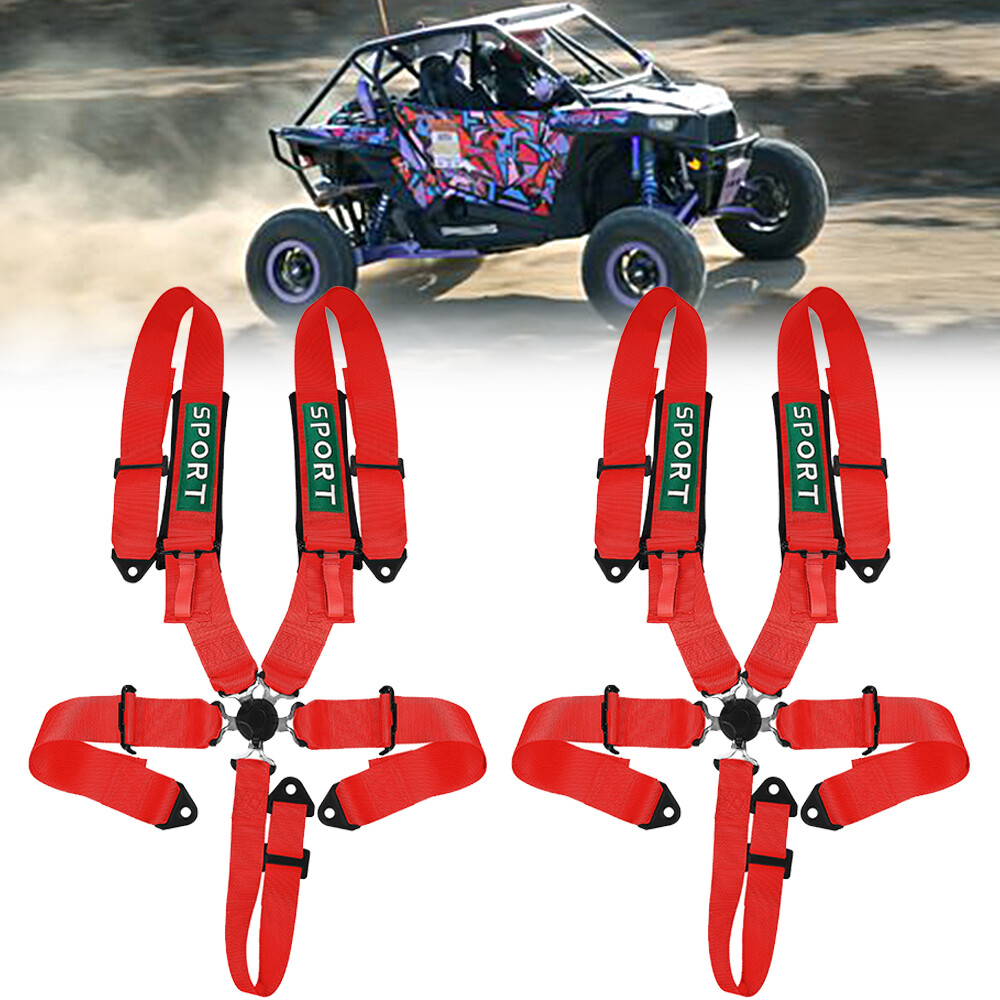2PCS 5 Point Racing Harness Cam-lock Quick Release 3\'\' Safety Seat Belt ATV UTV