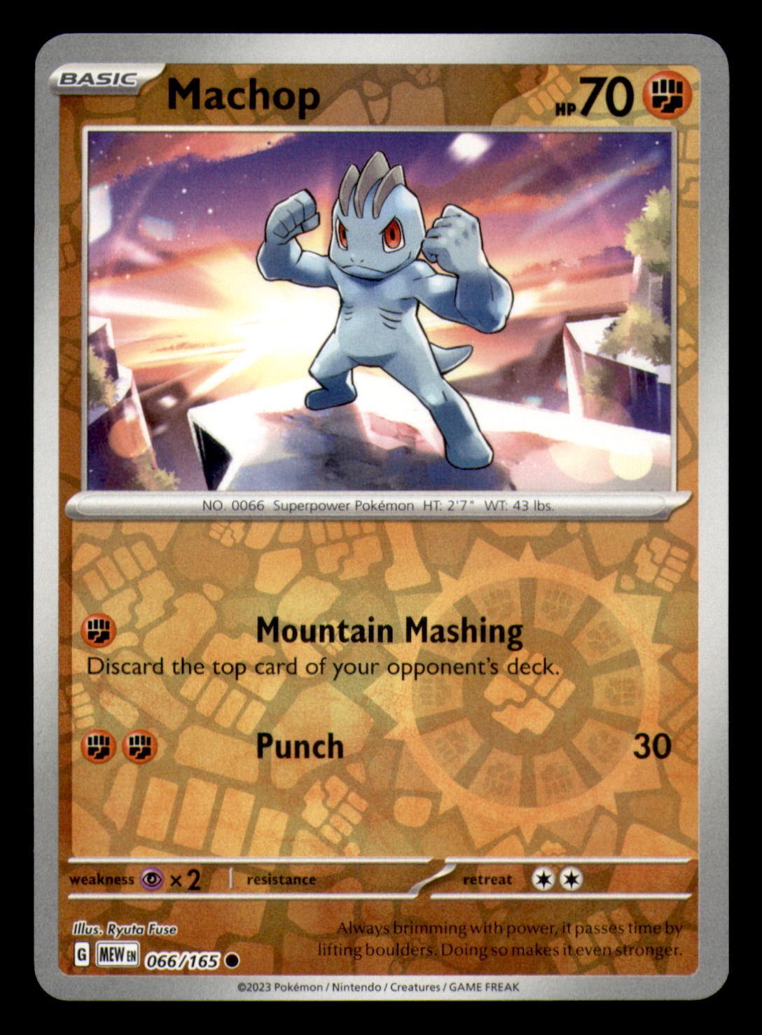 Machop 066/165 SV: Scarlet & Violet 151 Reverse Holo NM Pokemon TCG