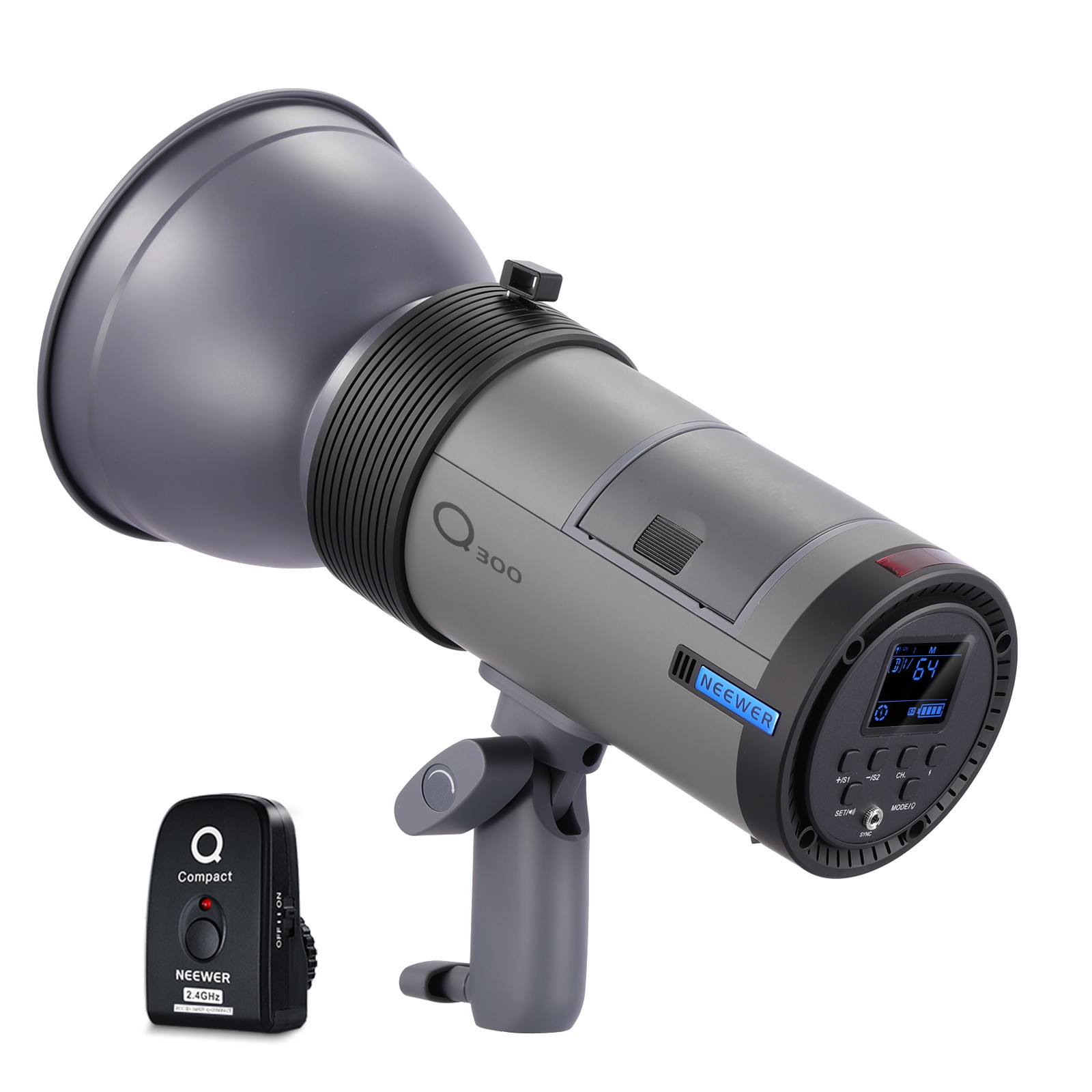 NEEWER Q300D 300Ws Flash w/Wireless Trigger, 7800mAh Battery