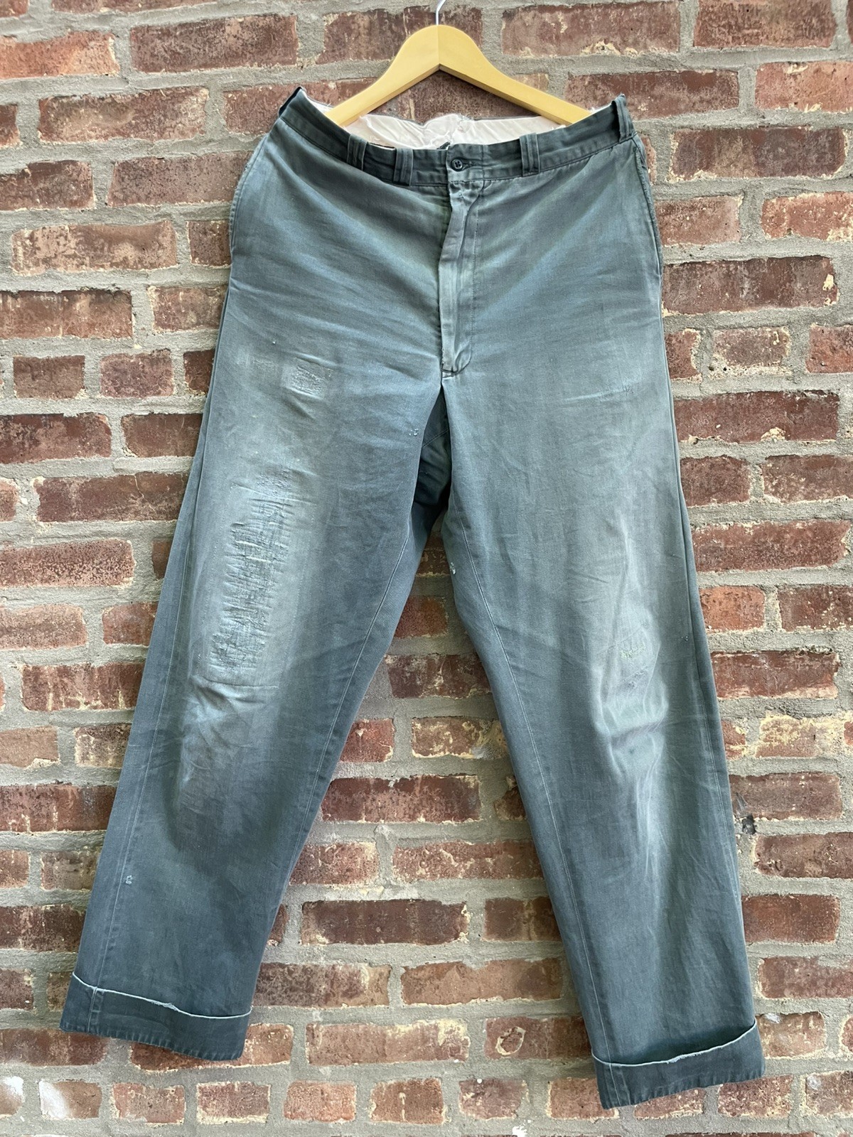 Vintage 50s Montgomery Ward Green Chino Sanforized Army Twill Trousers 31X34 Vintage 50s Montgomery Ward Green Chino Sanforized Army Twill Trousers 31X34