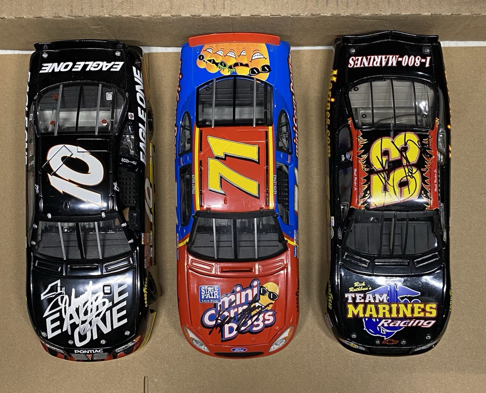 3 AUTOGRAPHED 1:24 NASCAR Johnny Benson, Kevin LePage & Hank Parker Jr.  No COA