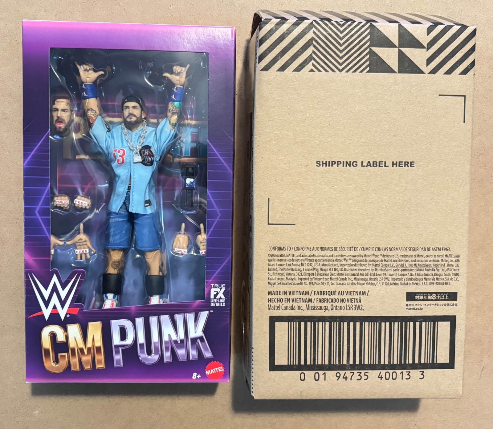 WWE Elite Mattel Creations CM Punk PUNK LIFE Figure SEALED JOHN CENA LAST ONE