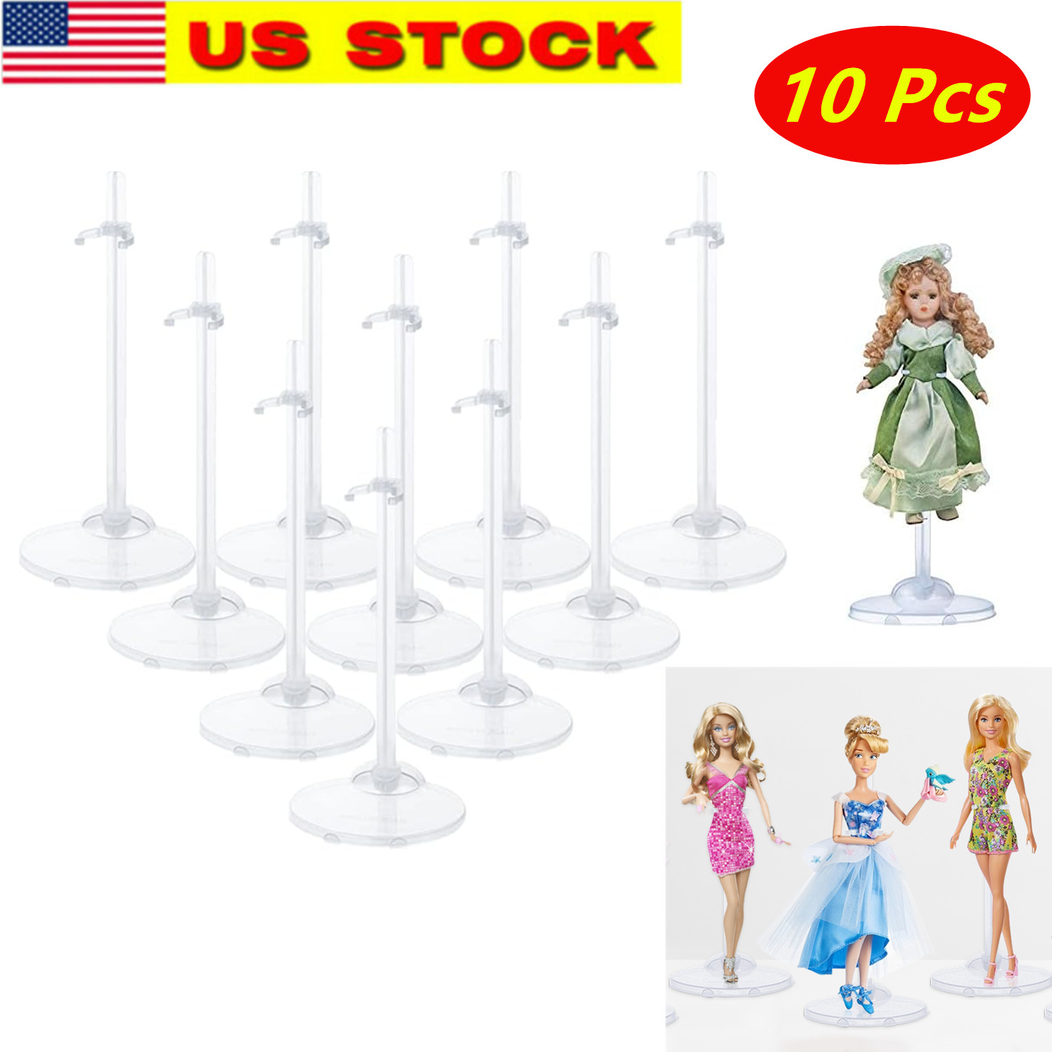 10 Pcs Doll Stand Holder Display for 11.5\'\' & 12 inch Doll Model Rack Support