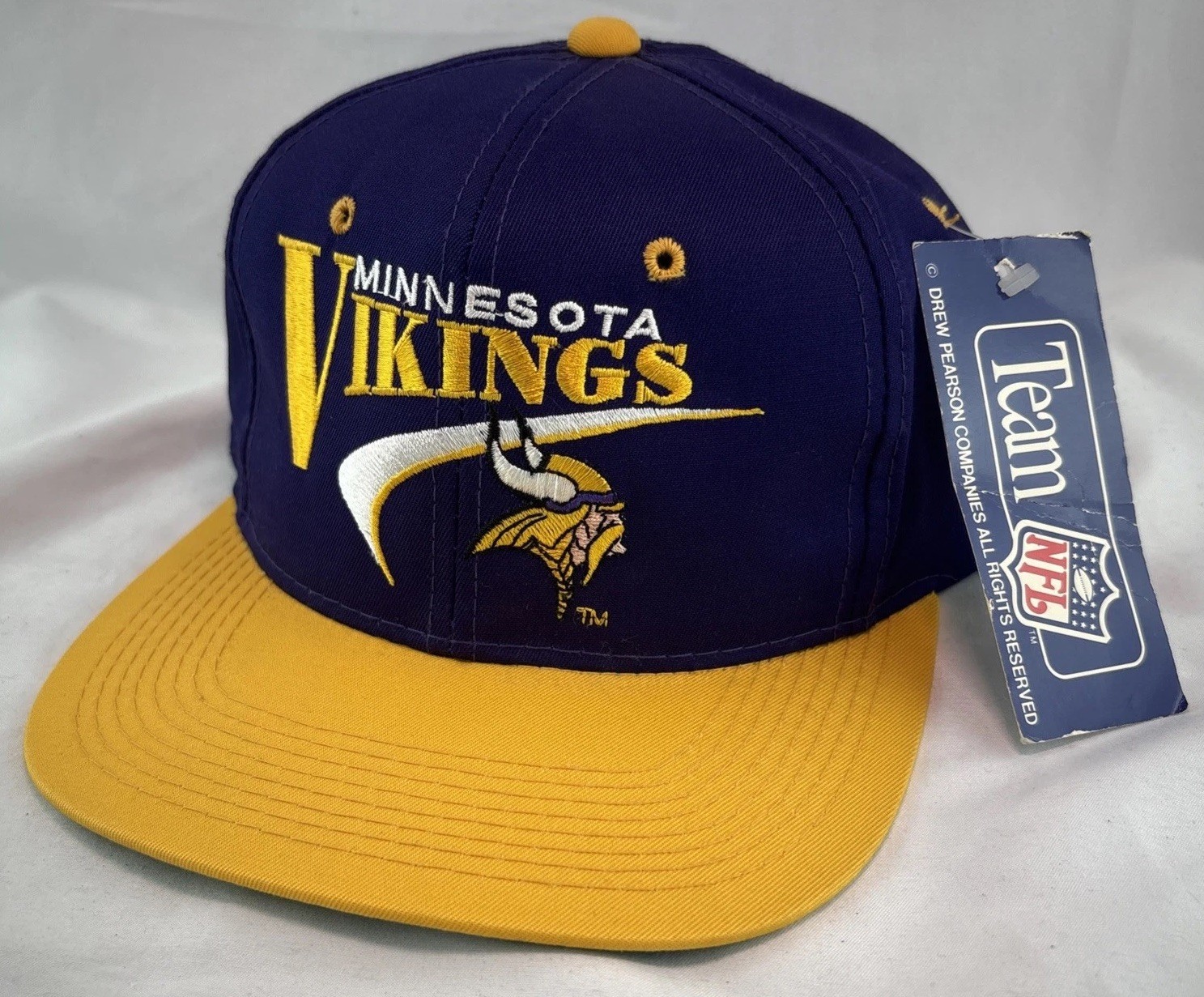 Deadstock Vintage Minnesota Vikings Hat Snapback Team NFL Spellout Drew Pearson