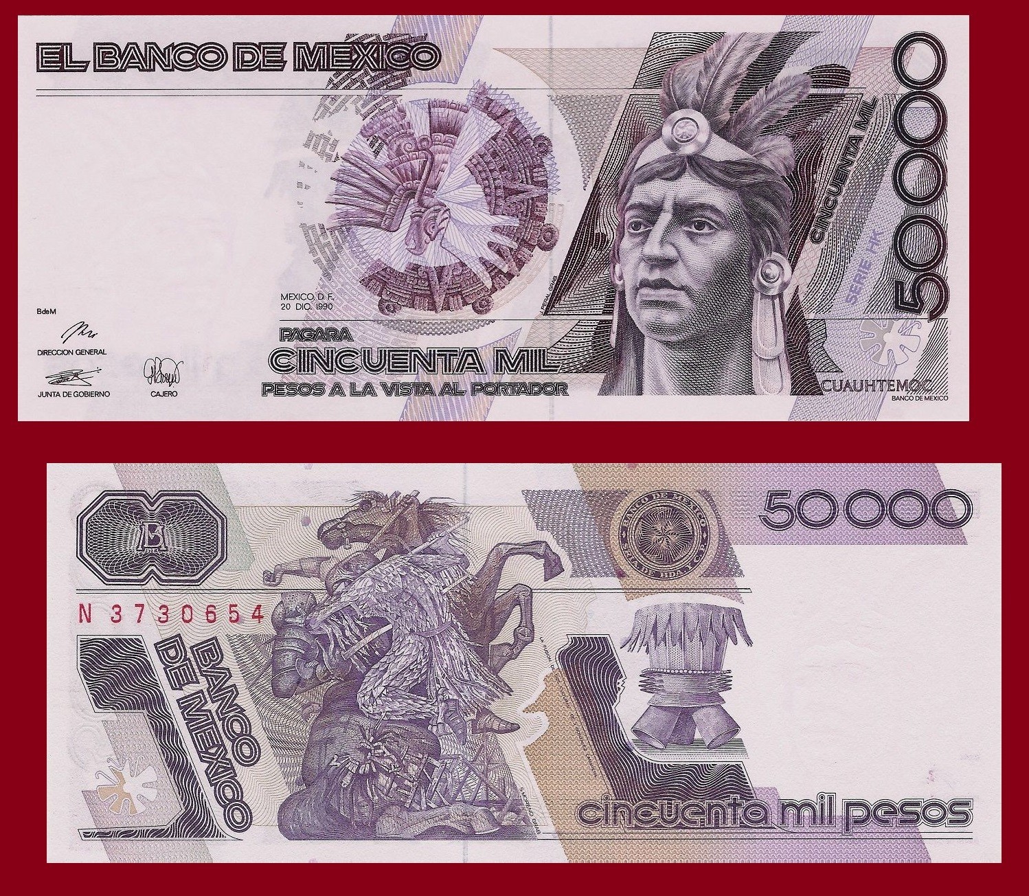 Mexico 50 000 PESOS 1990 Copy Mexico 50 000 PESOS 1990 Copy