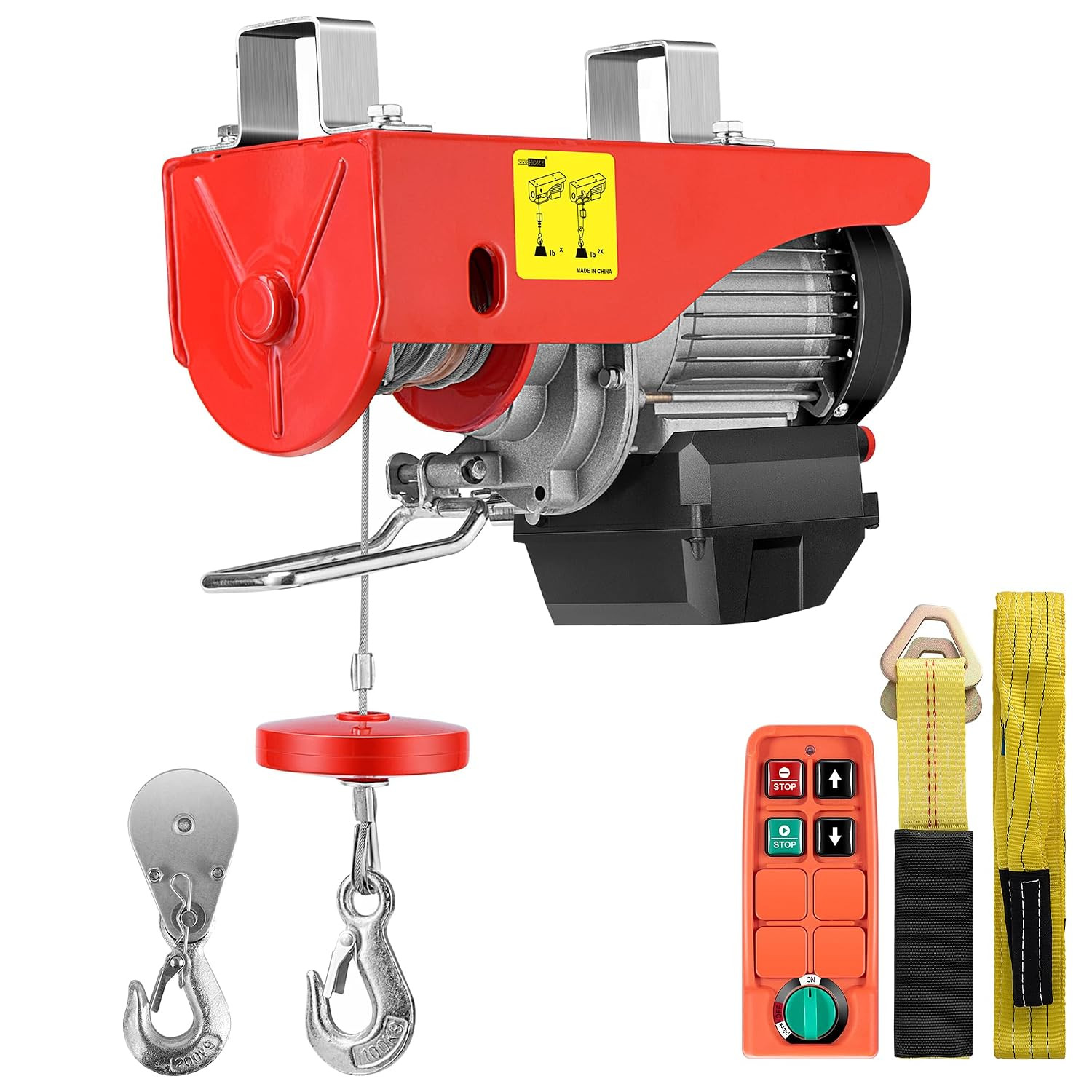 Electric Hoist, 110V 1320 Lbs Winch with Wireless Remote Control