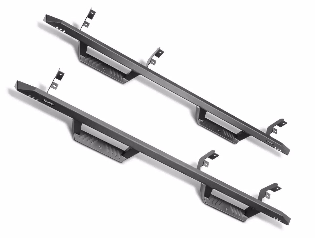 N-Fab Black EpYx Nerf Bar Steps Fit 15-25 F150, 22-25 Lghtg, 17-25 F250,350 Crew