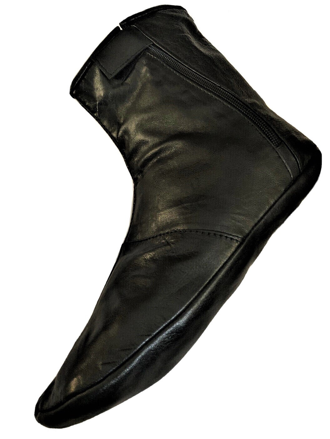 Men\'s Women\'s Unisex Real Halal Sheep Leather Black Socks Khuf With FleeceLining